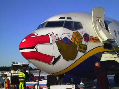 Santa crashed into plane